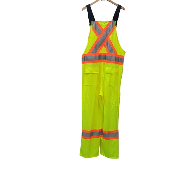 Work King By Tough Duck Safety Unlined Tricot Bib Size Large - Picture 3 of 9